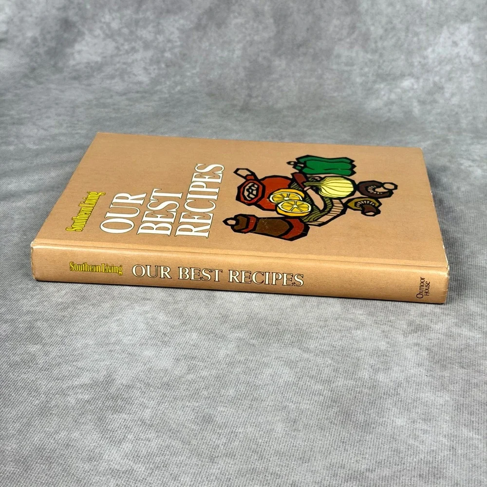 Southern Living Our Best Recipes Cookbook 1970's Vintage Hardcover Tan Retro